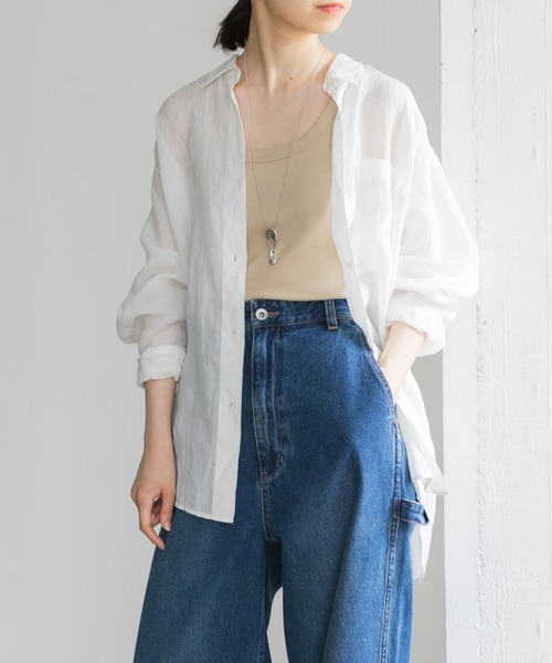 URBAN RESEARCH（アーバンリサーチ）の「ラミーオーバーシャツ（Tシャツ/カットソー・レディース・ブラック/ホワイト/オレンジ/ベージュ系その他/ベージュ・FREE）」の20枚目の写真