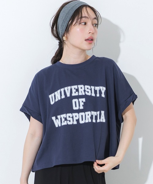 coca(coca)(コカ)の「袖ロールアップロゴTシャツ(Tシャツ/カットソー・レディース・グレー/ホワイト/カーキ/ライトベージュ/その他1/ベージュ/ブラウン/ライトグレー/ネイビー/ライトピンク/チャコール/ワイン/ピンク/ブラック/ダークブルー・L/M/S)」の11枚目の写真