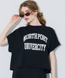 coca（coca） | 袖ロールアップロゴTシャツ(Tシャツ/カットソー)