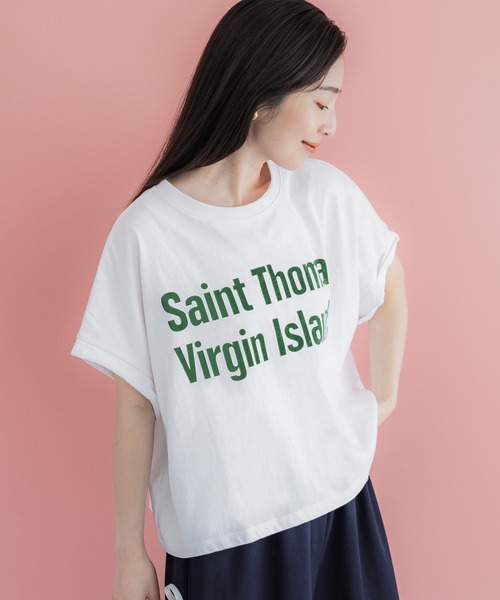 coca(coca)(コカ)の「袖ロールアップロゴTシャツ(Tシャツ/カットソー・レディース・グレー/ホワイト/カーキ/ライトベージュ/その他1/ベージュ/ブラウン/ライトグレー/ネイビー/ライトピンク/チャコール/ワイン/ピンク/ブラック/ダークブルー・L/M/S)」の20枚目の写真