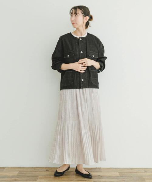 セール】デニムノーカラージャケット（デニムジャケット）｜ITEMS