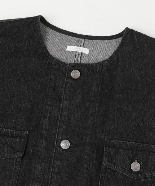 ITEMS URBANRESEARCH（アイテムズ アーバンリサーチ）の「デニムノーカラージャケット（デニムジャケット・レディース・ブラック/インディゴブルー・FREE）」の10枚目の写真