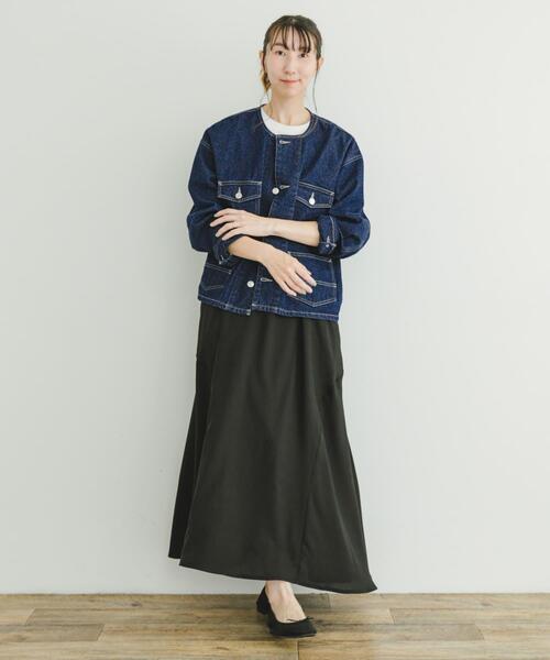 ITEMS URBANRESEARCH（アイテムズ アーバンリサーチ）の「デニムノーカラージャケット（デニムジャケット・レディース・ブラック/インディゴブルー・FREE）」の16枚目の写真