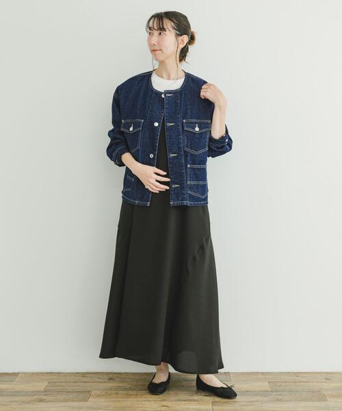 セール】デニムノーカラージャケット（デニムジャケット）｜ITEMS