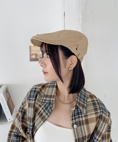 CLEA(クレア)の「無地ヴィンテージハンチング帽(ハンチング/ベレー帽・レディース・ベージュ/ブラウン/ブラック/チャコールグレー/カーキ・FREE)」の11枚目の写真