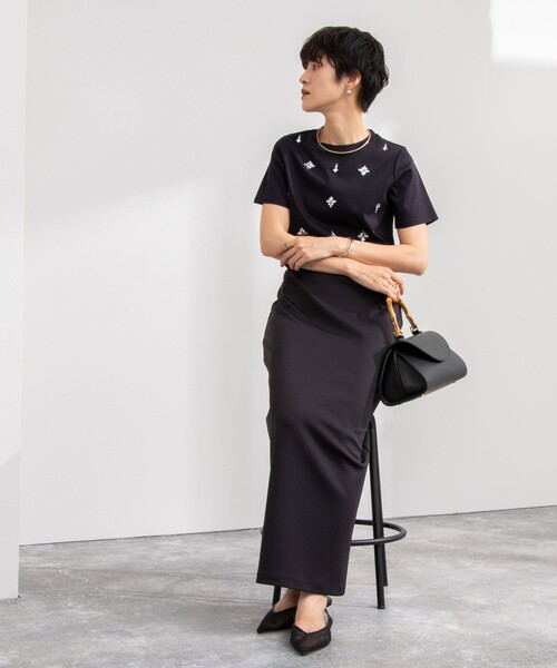 NOLLEY’S(ノーリーズ)の「ビジューTシャツ(Tシャツ/カットソー・レディース・ネイビー/ホワイト/サックスブルー・38/36)」の11枚目の写真