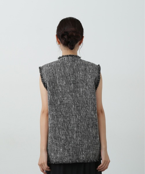 N.（N. Natural Beauty Basic）（エヌエヌナチュラルビューティーベーシック）の「◆フリンジツイードジレ（ベスト・レディース・グレー/ナチュラル・MEDIUM）」の8枚目の写真