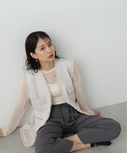 N.（N. Natural Beauty Basic）（エヌエヌナチュラルビューティーベーシック）の「◆フリンジツイードジレ（ベスト・レディース・グレー/ナチュラル・MEDIUM）」の12枚目の写真