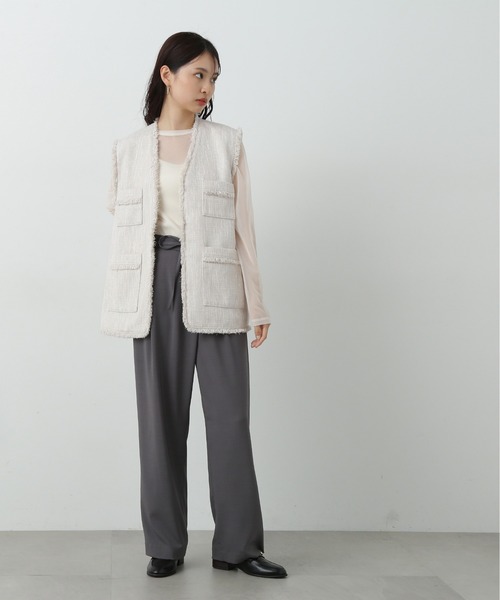 N.（N. Natural Beauty Basic）（エヌエヌナチュラルビューティーベーシック）の「◆フリンジツイードジレ（ベスト・レディース・グレー/ナチュラル・MEDIUM）」の14枚目の写真