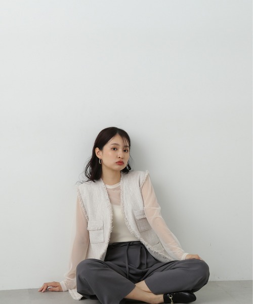 N.（N. Natural Beauty Basic）（エヌエヌナチュラルビューティーベーシック）の「◆フリンジツイードジレ（ベスト・レディース・グレー/ナチュラル・MEDIUM）」の18枚目の写真