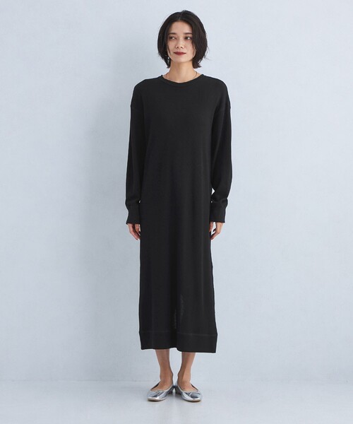 green label relaxing(グリーンレーベルリラクシング)の「BIGサーマル セミドルマンスリーブ ワンピース(ワンピース・レディース・ナチュラル/ブラック/レッド・FREE)」の13枚目の写真