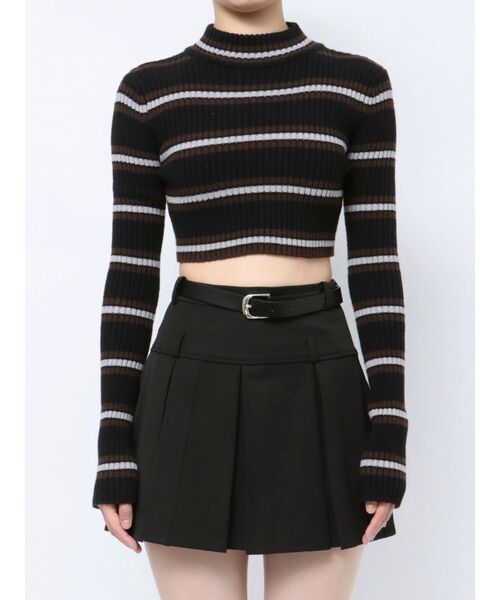 EMODA(エモダ)の「ハイネッククロップニット(ニット/セーター・レディース・その他1/ピンク/グレー/その他/ブラック/アイボリー・FREE)」の6枚目の写真