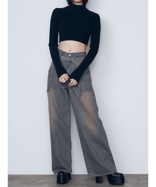 EMODA(エモダ)の「ハイネッククロップニット(ニット/セーター・レディース・その他1/ピンク/グレー/その他/ブラック/アイボリー・FREE)」の13枚目の写真