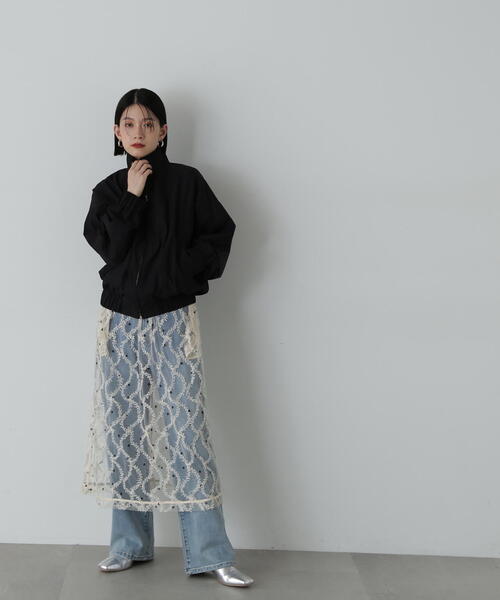 N.(N. Natural Beauty Basic)(エヌエヌナチュラルビューティーベーシック)の「◆ライトナイロンブルゾン(ブルゾン・レディース・ベージュ/ブラック・MEDIUM)」の5枚目の写真