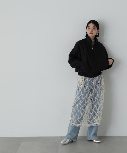 N.(N. Natural Beauty Basic)(エヌエヌナチュラルビューティーベーシック)の「◆ライトナイロンブルゾン(ブルゾン・レディース・ベージュ/ブラック・MEDIUM)」の7枚目の写真