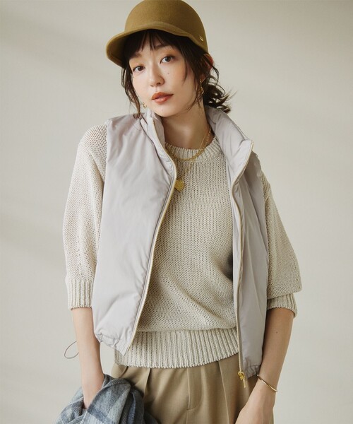 23区 S(ニジュウサンクチイサイサイズ)の「【洗える】ルレックスバルキー ラメニット(ニット/セーター・レディース・グレー系/ネイビー系/ベージュ系・32)」の3枚目の写真