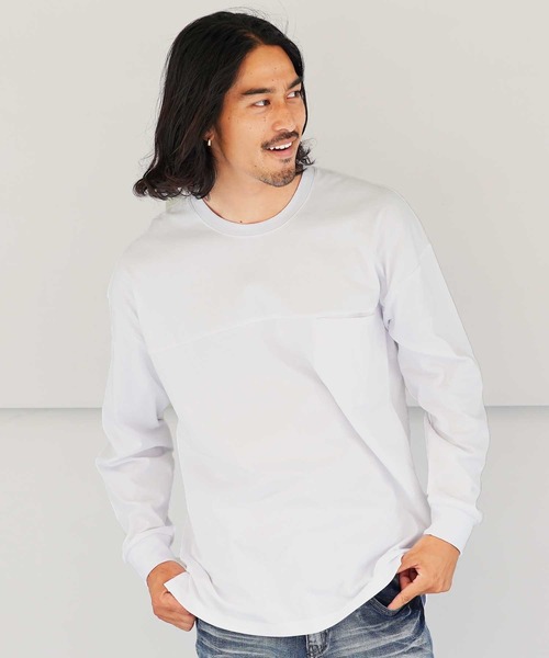 jiggys shop(ジギーズショップ)の「切り替えポケット付き長袖ロンTカットソー(Tシャツ/カットソー・メンズ・ブラック/チャコールグレー/ホワイト・MEDIUM/LARGE/X-LARGE)」の2枚目の写真