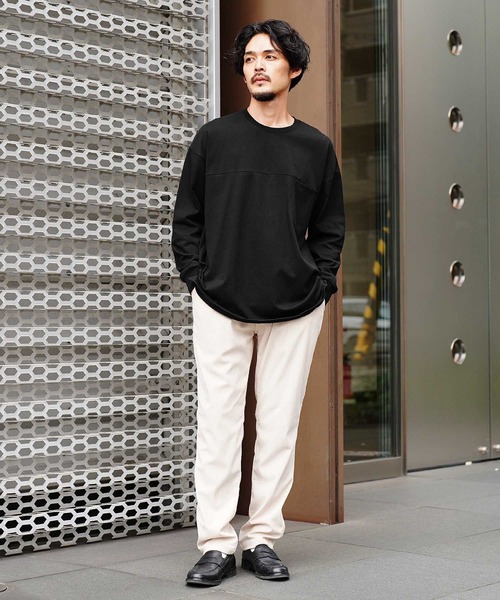 jiggys shop(ジギーズショップ)の「切り替えポケット付き長袖ロンTカットソー(Tシャツ/カットソー・メンズ・ブラック/チャコールグレー/ホワイト・MEDIUM/LARGE/X-LARGE)」の4枚目の写真
