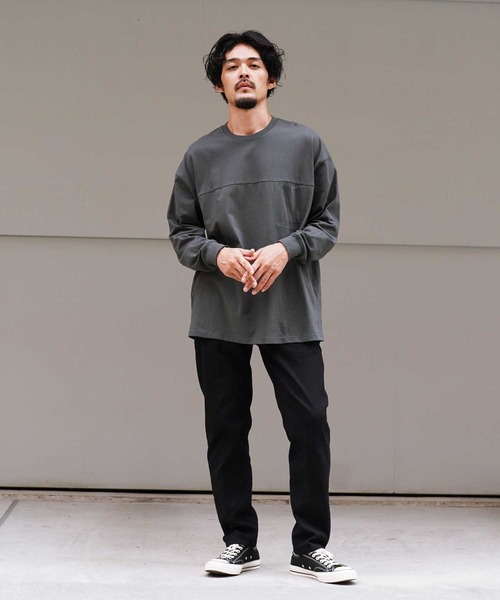 jiggys shop(ジギーズショップ)の「切り替えポケット付き長袖ロンTカットソー(Tシャツ/カットソー・メンズ・ブラック/チャコールグレー/ホワイト・MEDIUM/LARGE/X-LARGE)」の5枚目の写真
