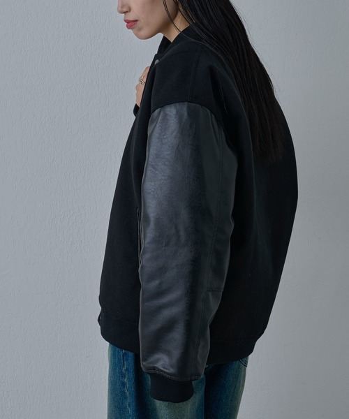 COLONY 2139（コロニートゥーワンスリーナイン）の「ジャージメルトンスタジャン（スタジャン・メンズ・ブラック系その他/ブラック/グレー・LARGE/MEDIUM）」の7枚目の写真