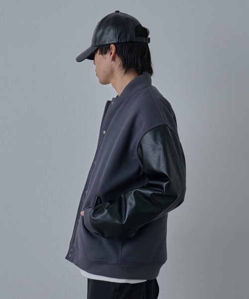 COLONY 2139（コロニートゥーワンスリーナイン）の「ジャージメルトンスタジャン（スタジャン・メンズ・ブラック系その他/ブラック/グレー・LARGE/MEDIUM）」の13枚目の写真