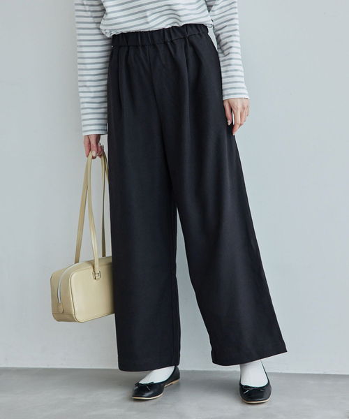 ROPE' PICNIC(ロペピクニック)の「【一部店舗限定】3サイズ展開/イージーワイドパンツ(その他パンツ・レディース・ブラック/ダークブラウン・36/38/40)」の2枚目の写真
