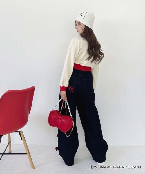 MAJESTIC LEGON(マジェスティックレゴン)の「ハローキティ プチリボンニットCAP(キャップ・レディース・アイボリー/グレー・FREE)」の8枚目の写真