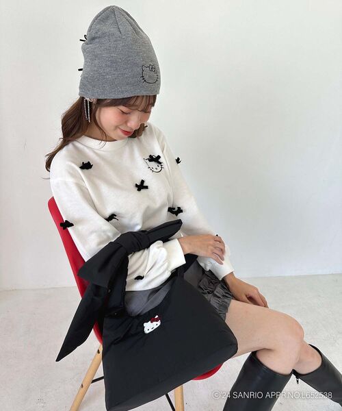 MAJESTIC LEGON(マジェスティックレゴン)の「ハローキティ プチリボンニットCAP(キャップ・レディース・アイボリー/グレー・FREE)」の16枚目の写真