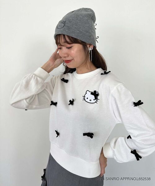 MAJESTIC LEGON(マジェスティックレゴン)の「ハローキティ プチリボンニットCAP(キャップ・レディース・アイボリー/グレー・FREE)」の20枚目の写真