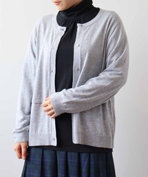 【L~6L 大きいサイズ】【抗ピル/ウォッシャブル】ティアードカーディガン