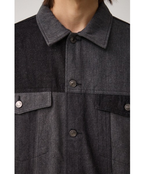 AZUL by moussy（アズールバイマウジー）の「パネルスウィッチングGジャン（デニムジャケット・メンズ・ブラック/ブルー・FREE）」の9枚目の写真