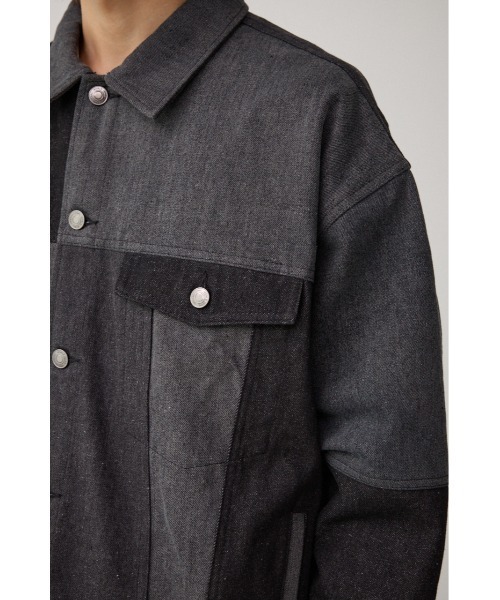 AZUL by moussy（アズールバイマウジー）の「パネルスウィッチングGジャン（デニムジャケット・メンズ・ブラック/ブルー・FREE）」の10枚目の写真