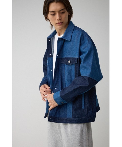 AZUL by moussy（アズールバイマウジー）の「パネルスウィッチングGジャン（デニムジャケット・メンズ・ブラック/ブルー・FREE）」の18枚目の写真