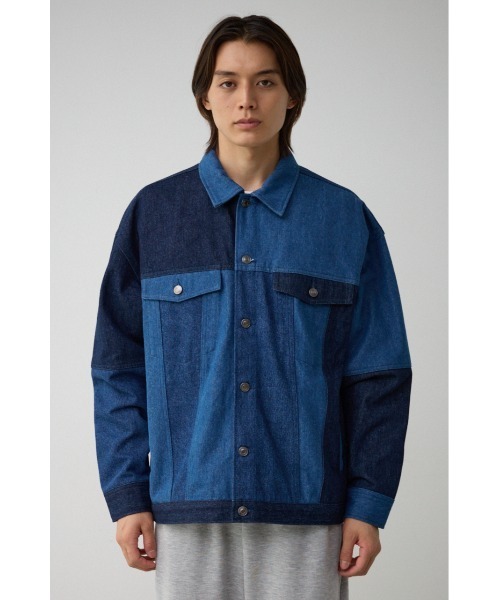 AZUL by moussy（アズールバイマウジー）の「パネルスウィッチングGジャン（デニムジャケット・メンズ・ブラック/ブルー・FREE）」の20枚目の写真