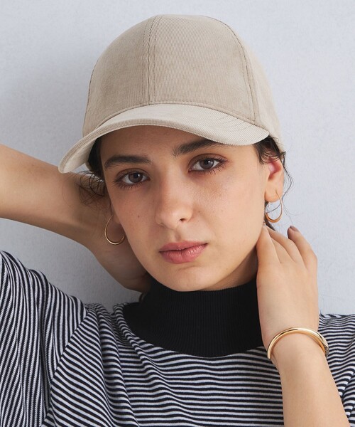 green label relaxing(グリーンレーベルリラクシング)の「コーデュロイ バイザーキャップ(キャップ・レディース・オフホワイト/ベージュ/モカ/グレー/ブラック/ネイビー・FREE)」の10枚目の写真