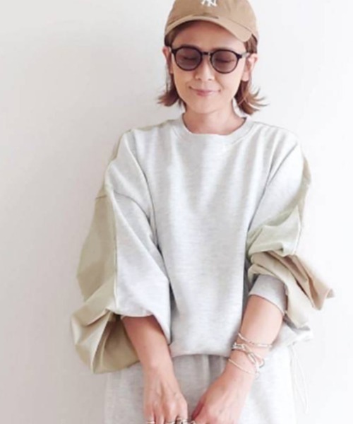 notch.（ノッチ）の「【 notch. by yui 】異素材切り替えスウェット（スウェット・レディース・オフホワイト/グレー/ブラック/ネイビー・M）」の3枚目の写真