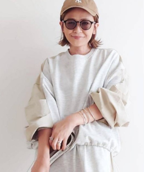 セール】【 notch. by yui 】異素材切り替えスウェット