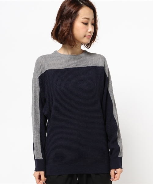 AZUL by moussy（アズールバイマウジー）の「ウォッシャブルソフトタッチ片畦ドルマンニットPO（ニット/セーター・レディース・ホワイト系その他/レディッシュグレー/ベージュ系その他/トップグレー/オフホワイト/ブラック/ボルドー/ネイビー/カーキ・SMALL/LARGE/MEDIUM）」の10枚目の写真
