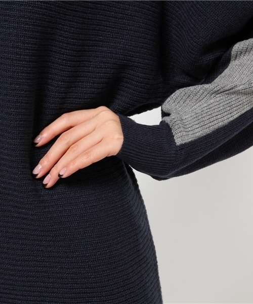 AZUL by moussy（アズールバイマウジー）の「ウォッシャブルソフトタッチ片畦ドルマンニットPO（ニット/セーター・レディース・ホワイト系その他/レディッシュグレー/ベージュ系その他/トップグレー/オフホワイト/ブラック/ボルドー/ネイビー/カーキ・SMALL/LARGE/MEDIUM）」の14枚目の写真