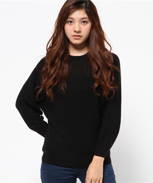 AZUL by moussy（アズールバイマウジー）の「ウォッシャブルソフトタッチ片畦ドルマンニットPO（ニット/セーター・レディース・ホワイト系その他/レディッシュグレー/ベージュ系その他/トップグレー/オフホワイト/ブラック/ボルドー/ネイビー/カーキ・SMALL/LARGE/MEDIUM）」の19枚目の写真