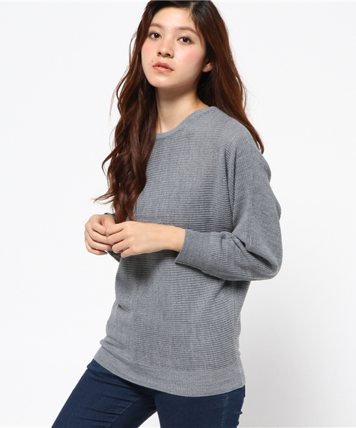 AZUL by moussy（アズールバイマウジー）の「ウォッシャブルソフトタッチ片畦ドルマンニットPO（ニット/セーター・レディース・ホワイト系その他/レディッシュグレー/ベージュ系その他/トップグレー/オフホワイト/ブラック/ボルドー/ネイビー/カーキ・SMALL/LARGE/MEDIUM）」の20枚目の写真