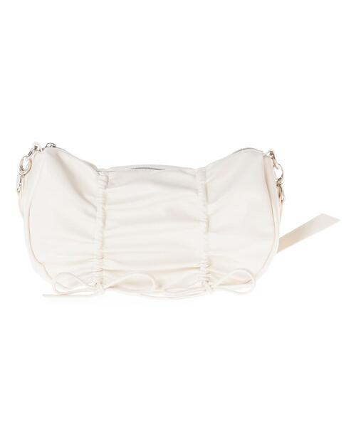 INGNI（イング）の「リボンギャザーショルダーバッグ／Ａ（ショルダーバッグ・レディース・アイボリー/ブラック・-）」の3枚目の写真