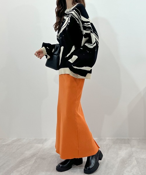 Futier land(フューティアランド)の「モチモチマーブル柄ニットプルオーバー(ニット/セーター・レディース・アイボリー/ブラック/アイボリー系2/ブラック系2・FREE)」の22枚目の写真