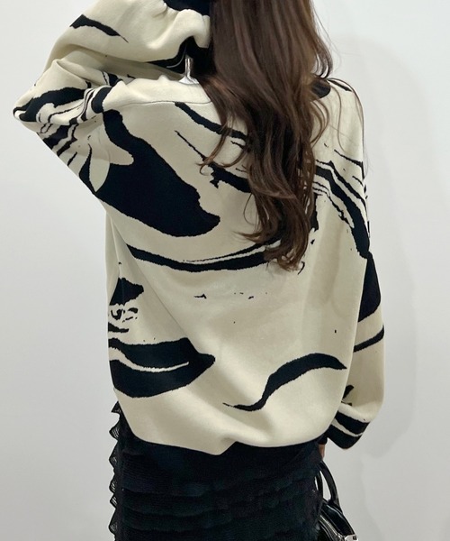 Futier land(フューティアランド)の「モチモチマーブル柄ニットプルオーバー(ニット/セーター・レディース・アイボリー/ブラック/アイボリー系2/ブラック系2・FREE)」の16枚目の写真
