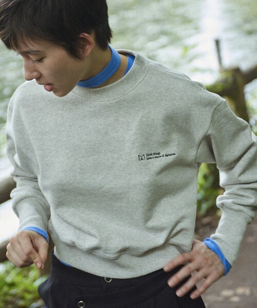 Firsthand（ファーストハンド）の「MA Firsthand/マ ファーストハンド LOGO CREW SWEAT / ロゴクルースウェット（スウェット・レディース・オフホワイト/レッド/ネイビー/ブラック・ﾌﾘ-）」の5枚目の写真