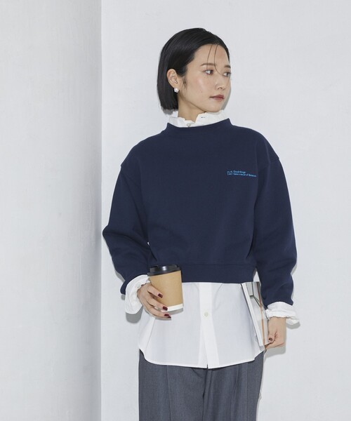 Firsthand（ファーストハンド）の「MA Firsthand/マ ファーストハンド LOGO CREW SWEAT / ロゴクルースウェット（スウェット・レディース・オフホワイト/レッド/ネイビー/ブラック・ﾌﾘ-）」の21枚目の写真