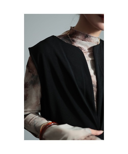 Sawa a la mode（サワアラモード）の「マーブル柄ハイネックチュールトップス（Tシャツ/カットソー・レディース・ブラック/ピンク/ベージュ・FREE）」の22枚目の写真