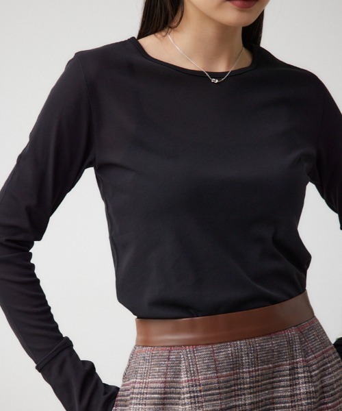 AZUL by moussy(アズールバイマウジー)の「アソートパターンシアートップス(Tシャツ/カットソー・レディース・アイボリー/ブラック/マルチ/ダークグリーン・FREE)」の1枚目の写真