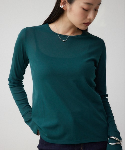 AZUL by moussy(アズールバイマウジー)の「アソートパターンシアートップス(Tシャツ/カットソー・レディース・アイボリー/ブラック/マルチ/ダークグリーン・FREE)」の3枚目の写真