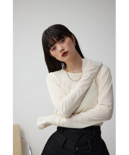AZUL by moussy(アズールバイマウジー)の「アソートパターンシアートップス(Tシャツ/カットソー・レディース・アイボリー/ブラック/マルチ/ダークグリーン・FREE)」の20枚目の写真